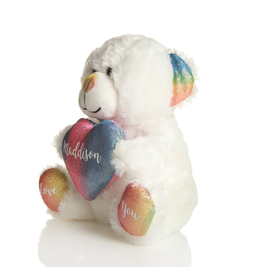Personalised Rainbow Teddy Bear