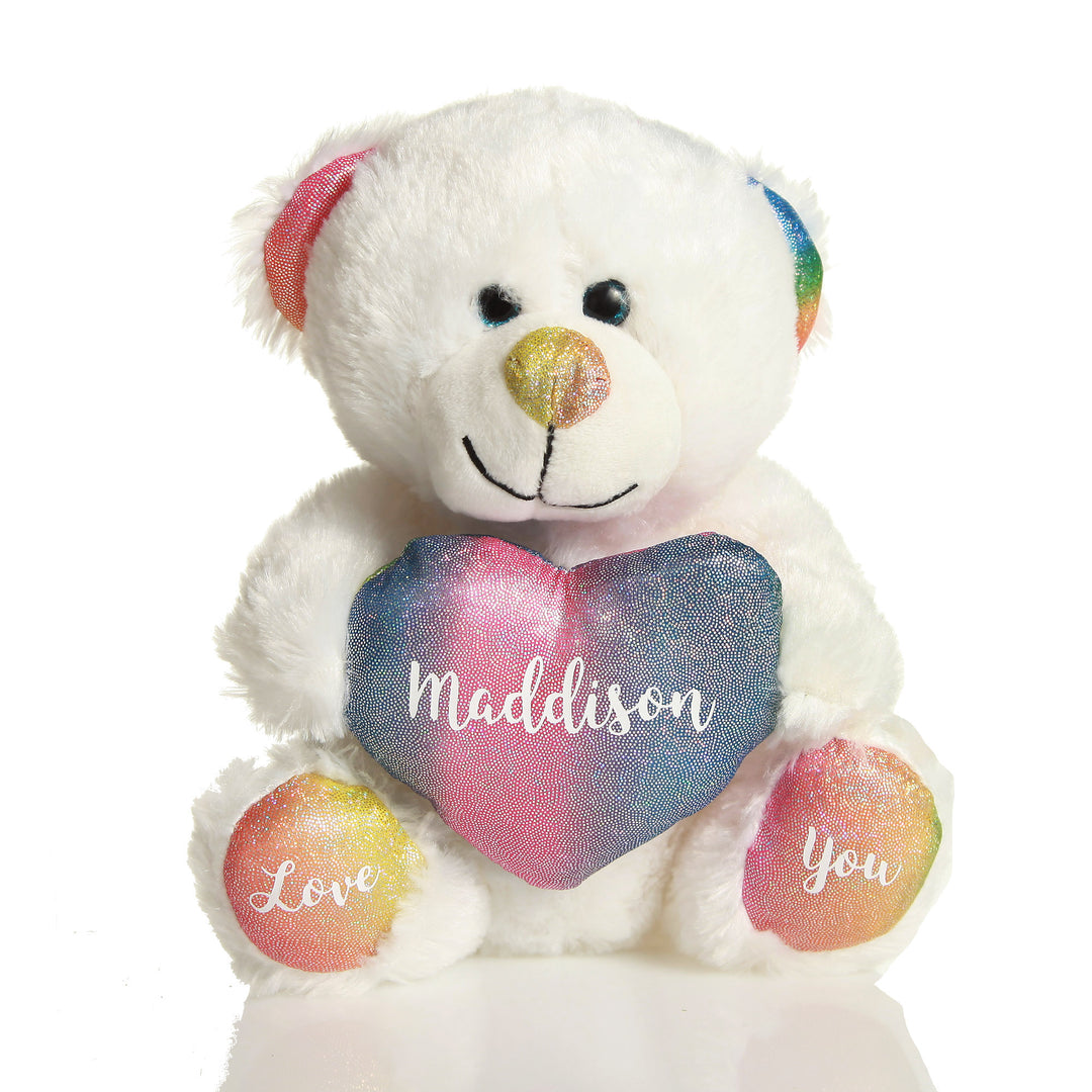 Personalised Rainbow Teddy Bear