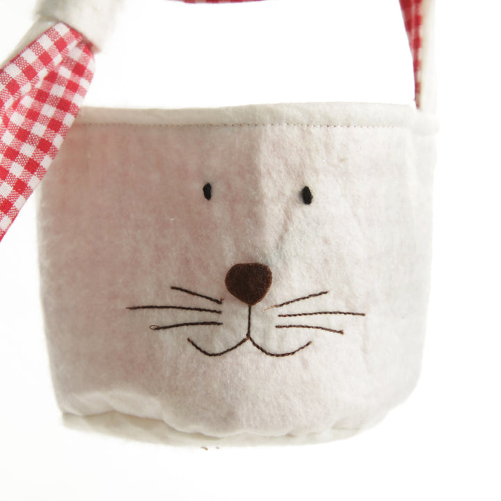 Personalised Red Gingham Bunny Easter Basket 