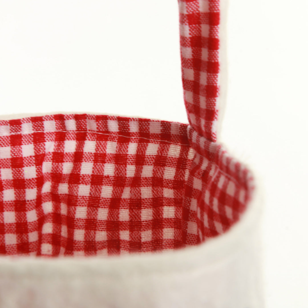 Personalised Red Gingham Bunny Easter Basket 