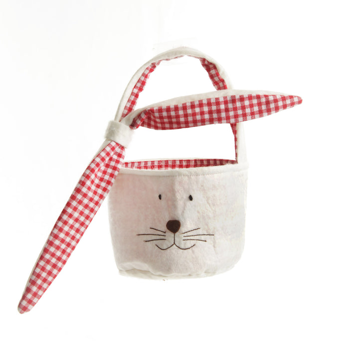 Personalised Red Gingham Bunny Easter Basket 
