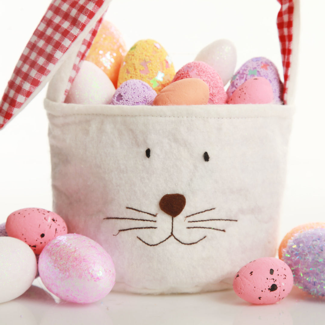 Personalised Red Gingham Bunny Easter Basket 