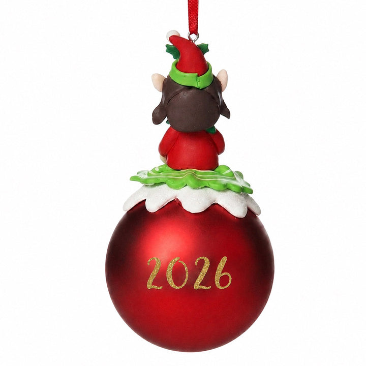 Red Girl Elf Christmas Character Bauble
