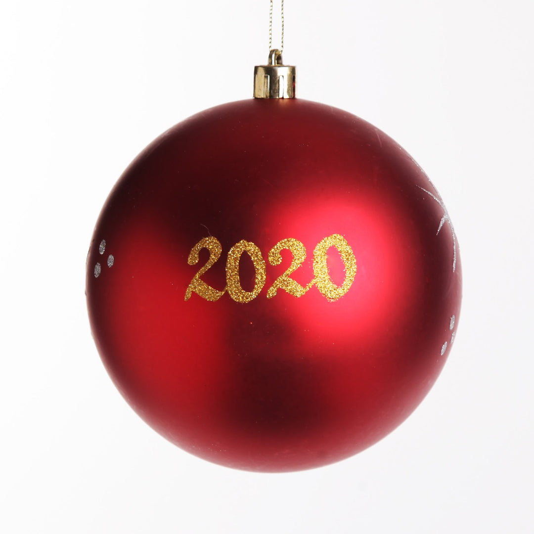 Personalised Red Shatterproof Christmas Bauble - Back