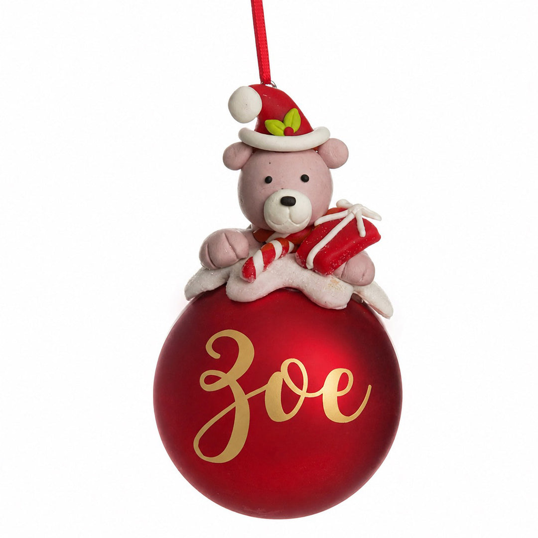 Red Teddy Christmas Character Bauble