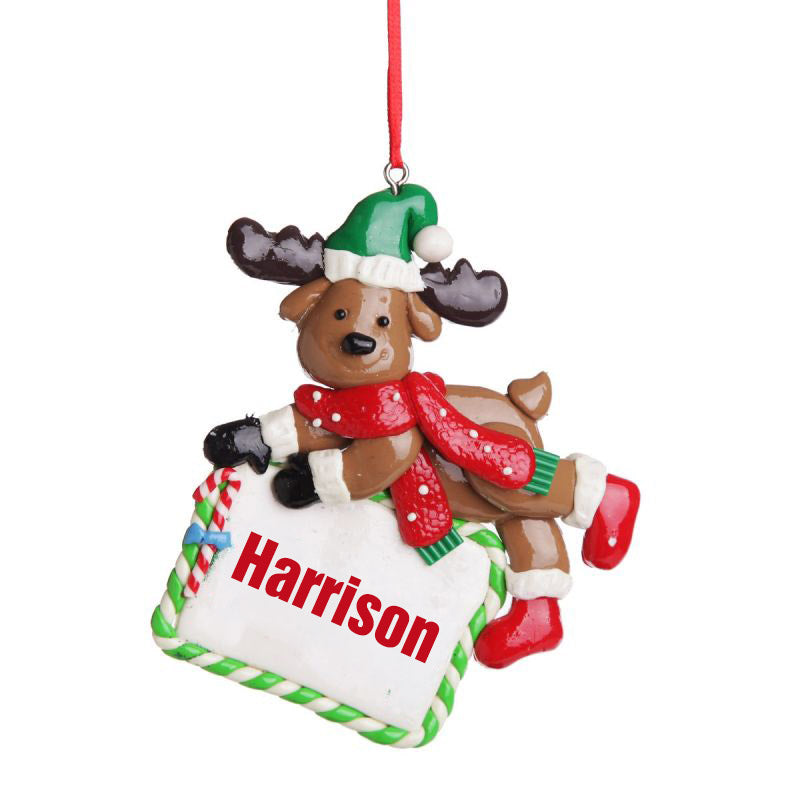 Personalised Reindeer with Plaque Decoration