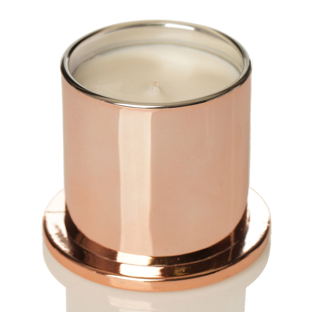Personalised Rose Gold Candle with Glass Cloche