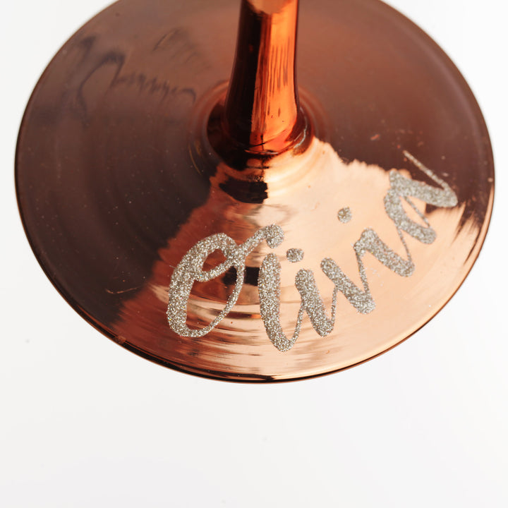 Personalised Rose Gold Why Limit Happy to An Hour Wine Glass