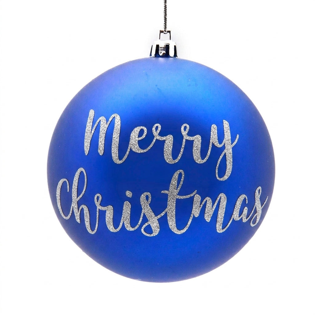 Personalised Blue Shatterproof Christmas Bauble