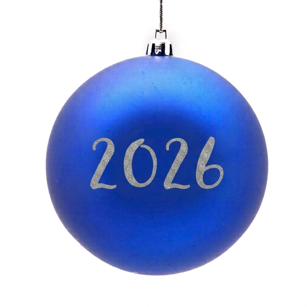 Personalised Blue Shatterproof Christmas Bauble