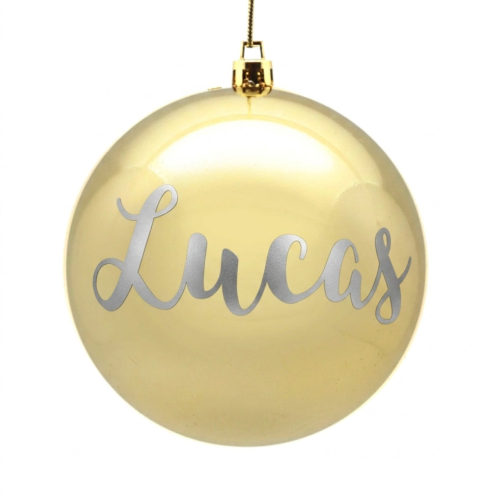 Personalised Gold Shatterproof Christmas Bauble