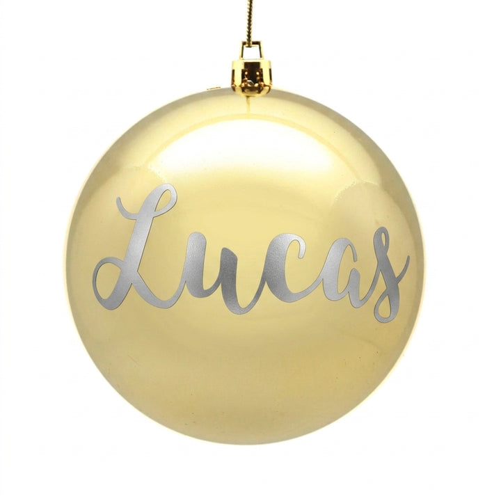 Personalised Gold Shatterproof Christmas Bauble