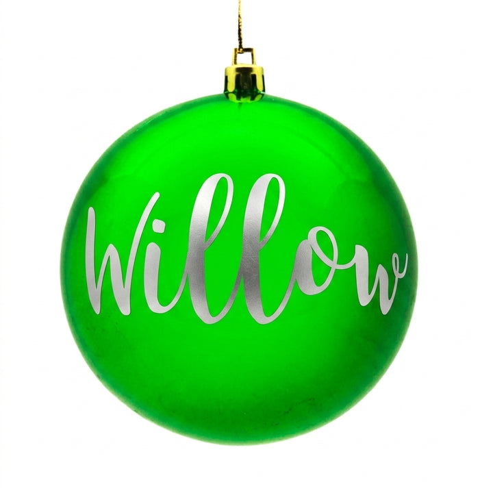 Personalised Green Shatterproof Christmas Bauble