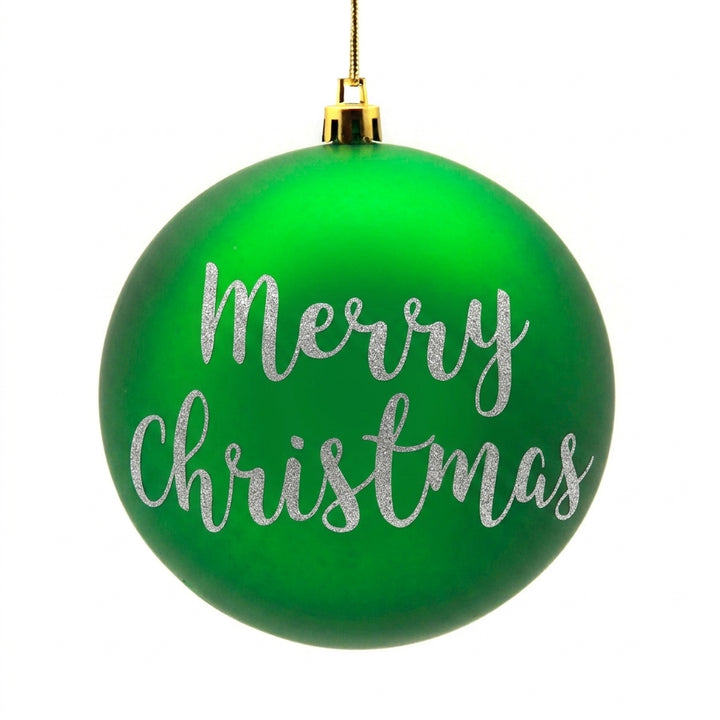 Personalised Green Shatterproof Christmas Bauble
