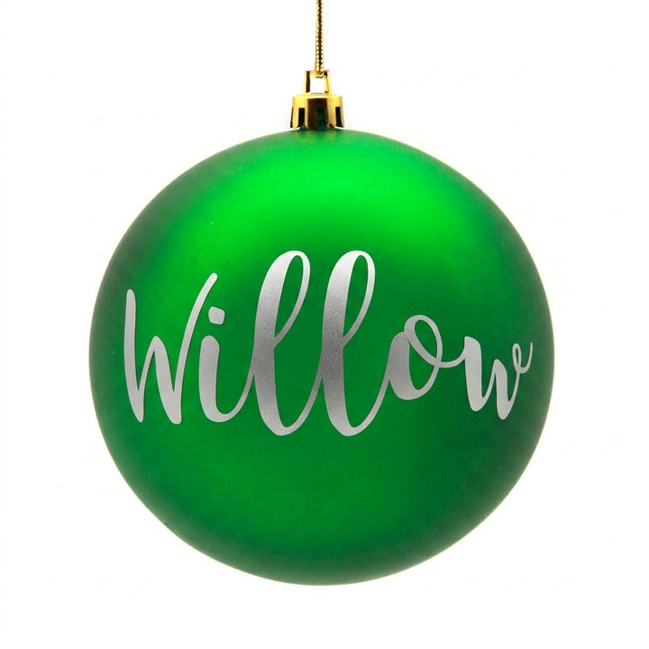 Personalised Green Shatterproof Christmas Bauble