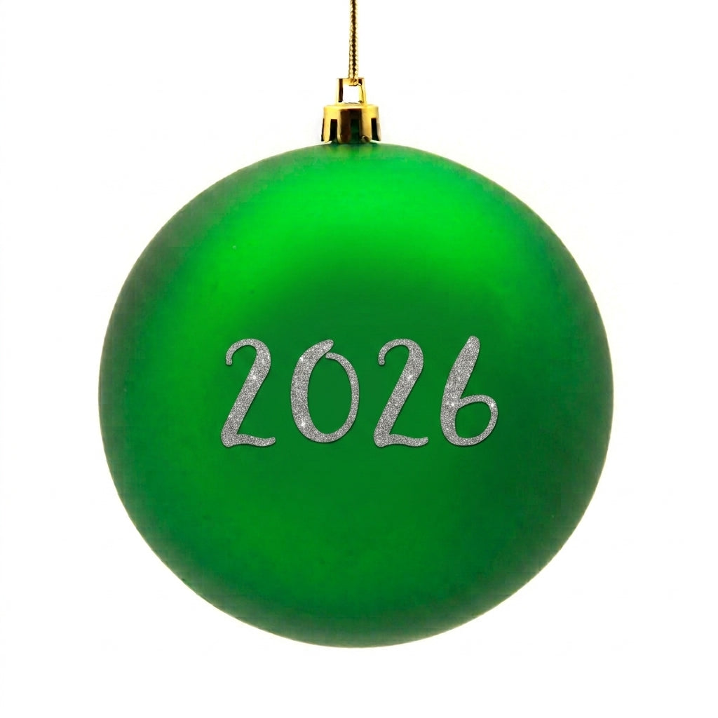 Personalised Green Shatterproof Christmas Bauble