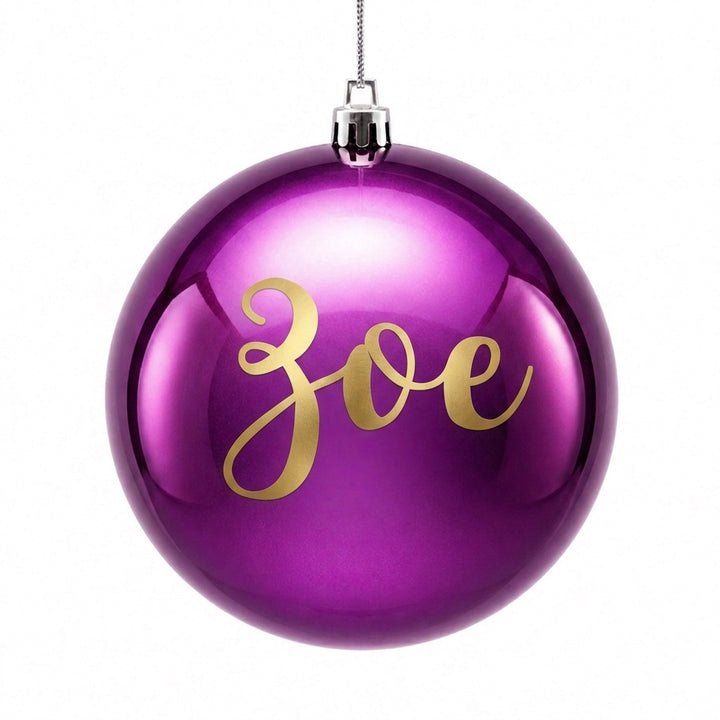 Personalised Purple Shatterproof Christmas Bauble