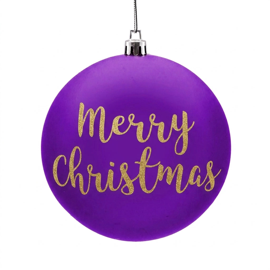 Personalised Purple Shatterproof Christmas Bauble