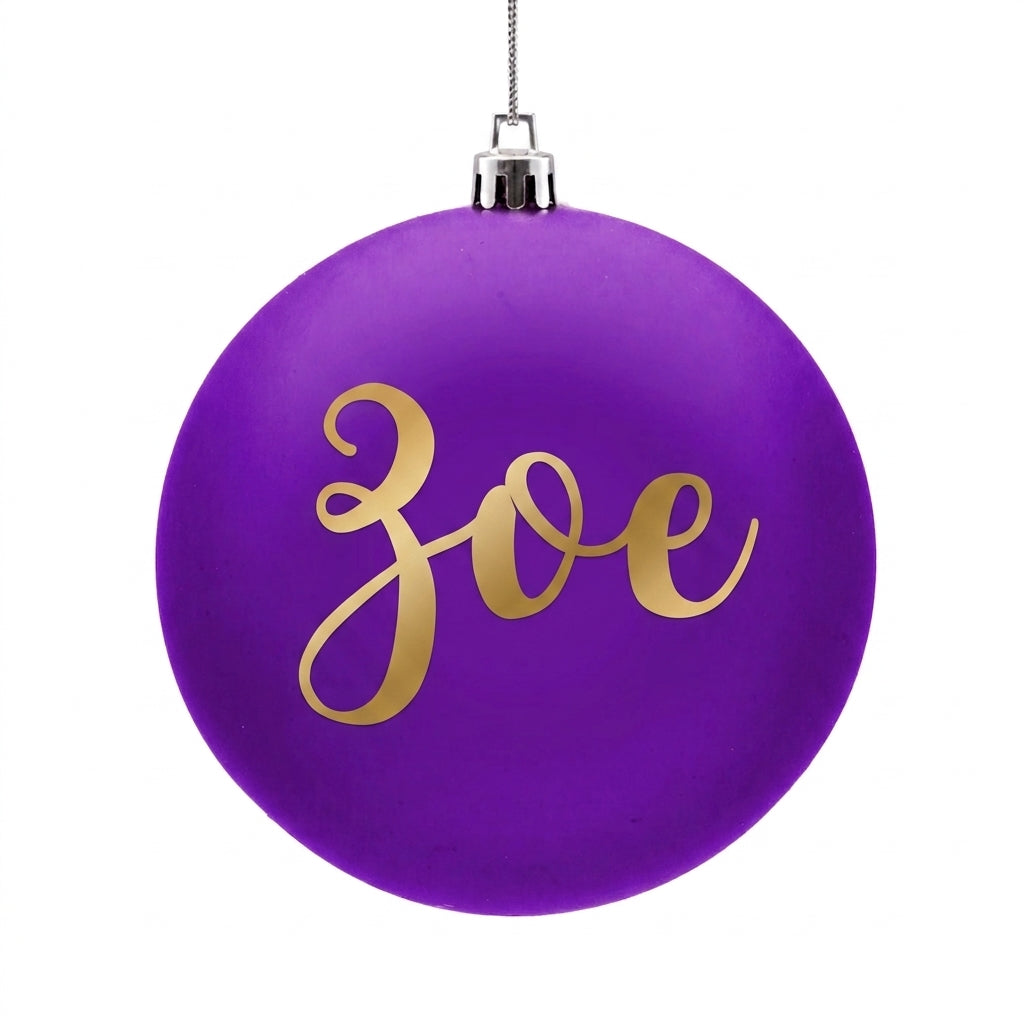 Personalised Purple Shatterproof Christmas Bauble