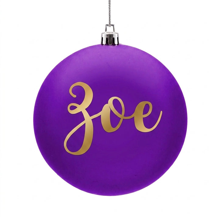 Personalised Purple Shatterproof Christmas Bauble
