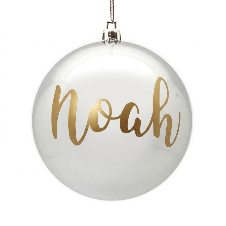 Personalised Silver Shatterproof Christmas Bauble