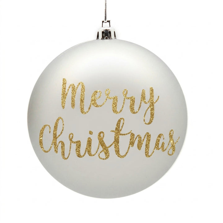 Personalised Silver Shatterproof Christmas Bauble