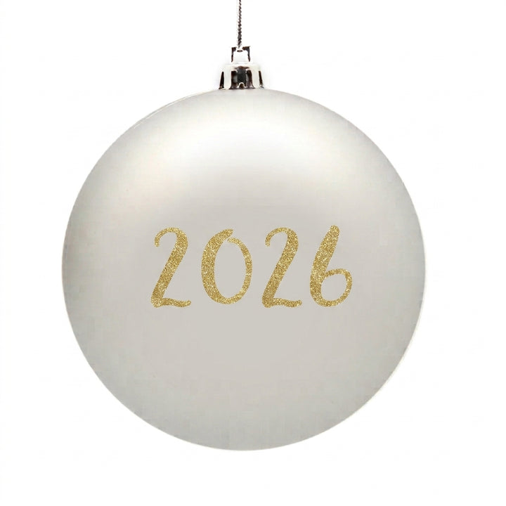 Personalised Silver Shatterproof Christmas Bauble