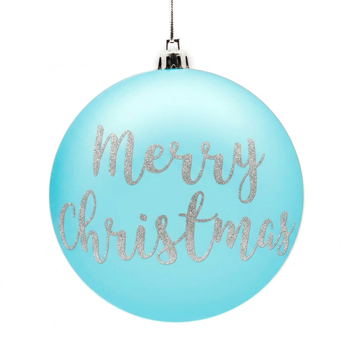 Personalised Sky Blue Shatterproof Christmas Bauble