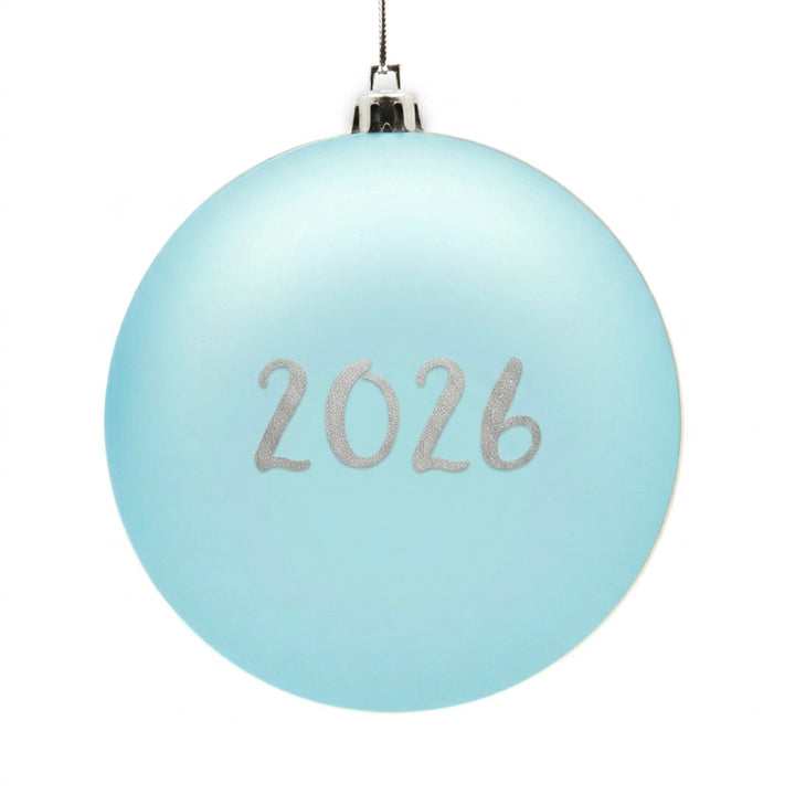 Personalised Sky Blue Shatterproof Christmas Bauble