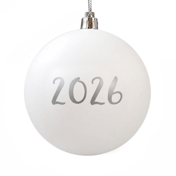 Personalised White Shatterproof Bauble - 10cm