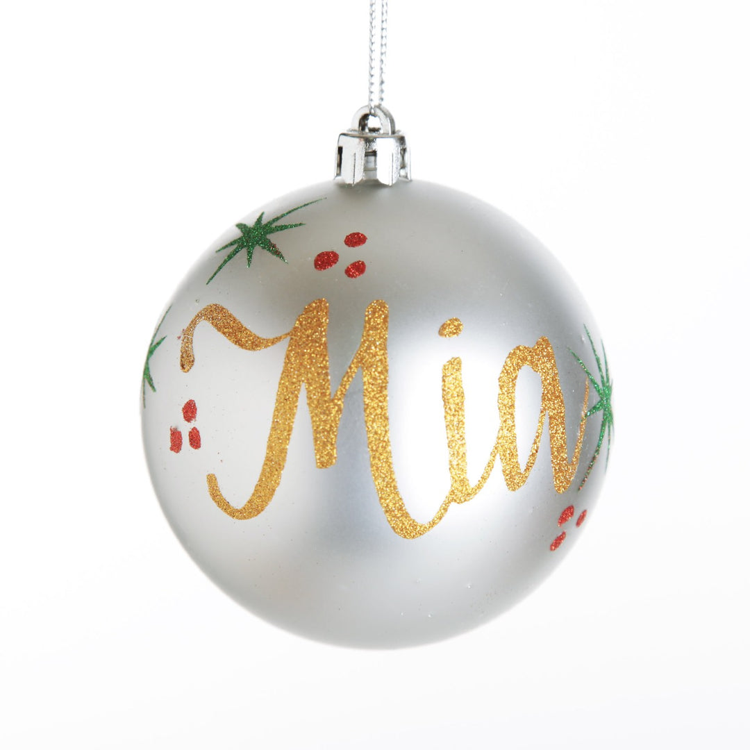 Personalised Silver Shatterproof Christmas Bauble