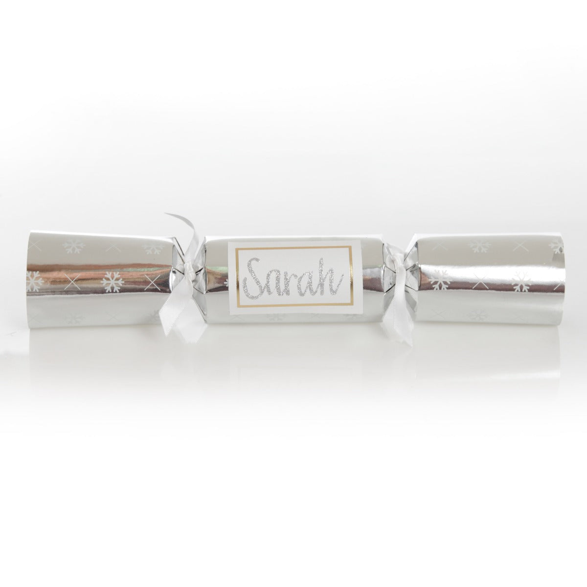 Personalised Silver with White Snowflake Bon Bon - Single