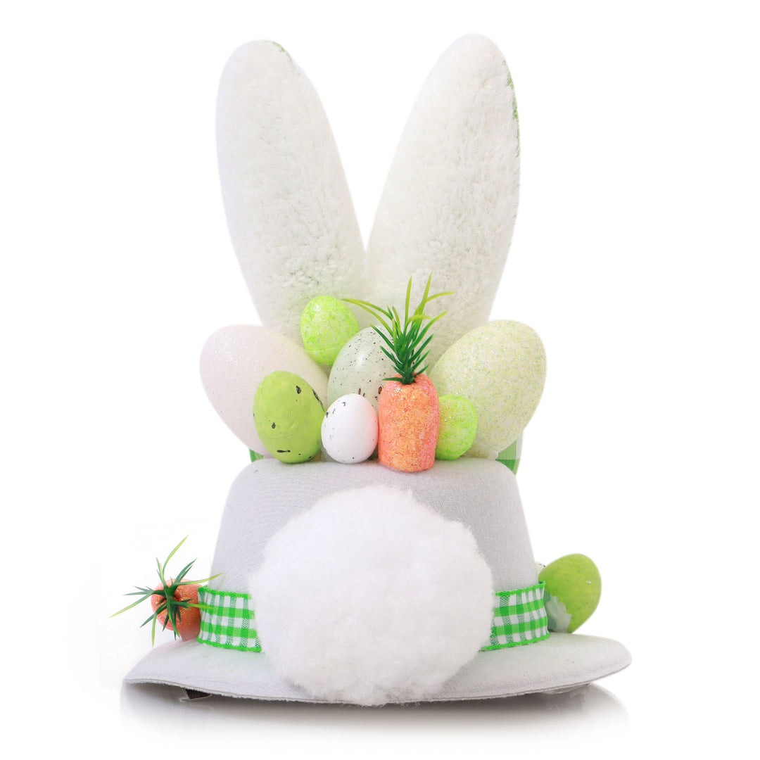 Personalised Small White and Green Bunny Ears Easter Hat