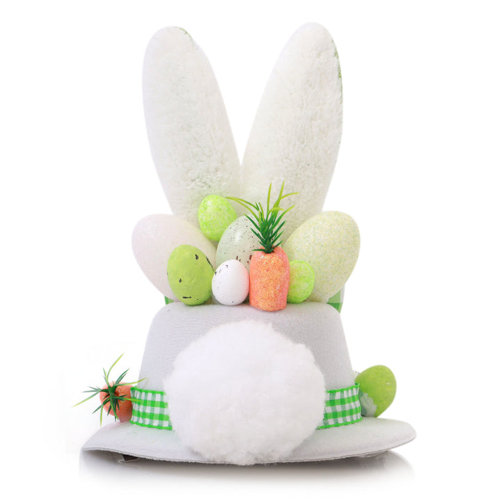 Personalised Small White and Green Bunny Ears Easter Hat