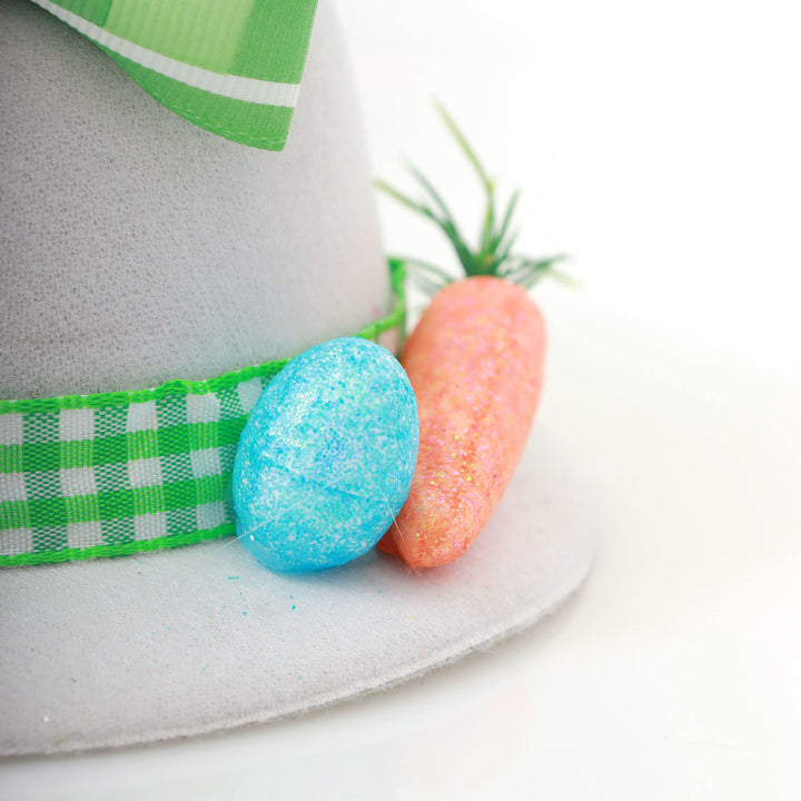 Personalised Small White and Green Bunny Ears Easter Hat