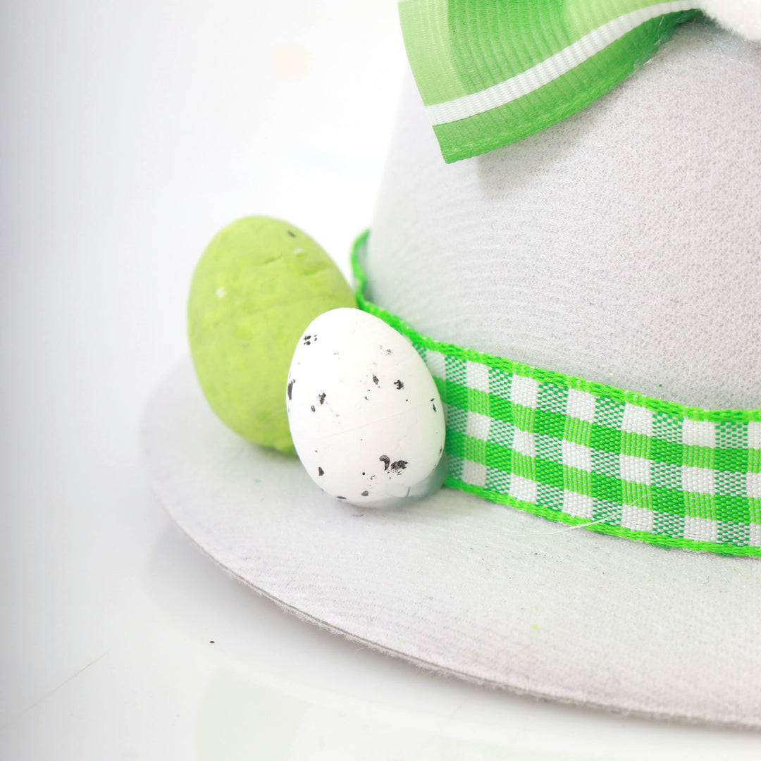 Personalised Small White and Green Bunny Ears Easter Hat