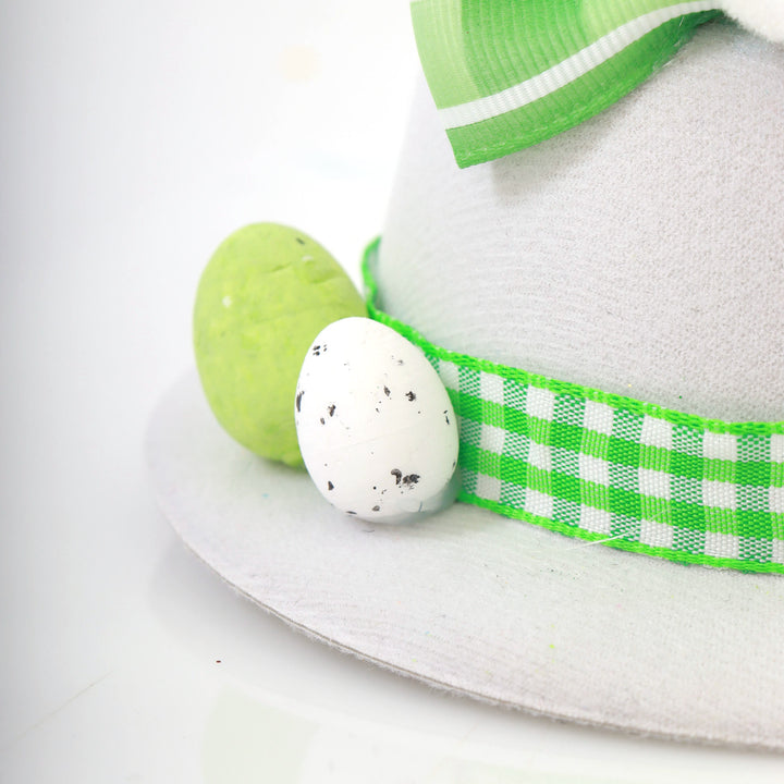 Personalised Small White and Green Bunny Ears Easter Hat