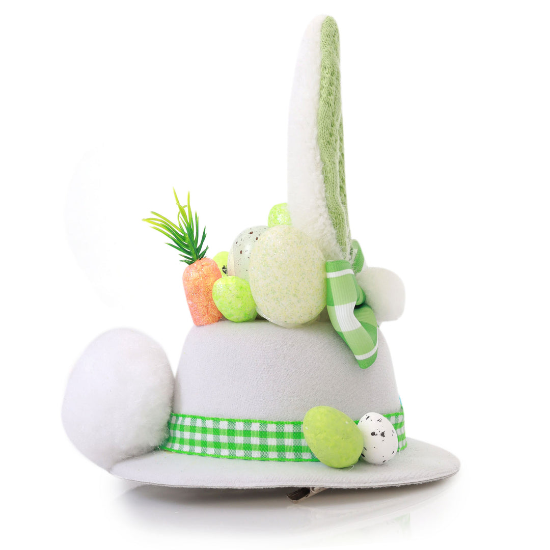Personalised Small White and Green Bunny Ears Easter Hat