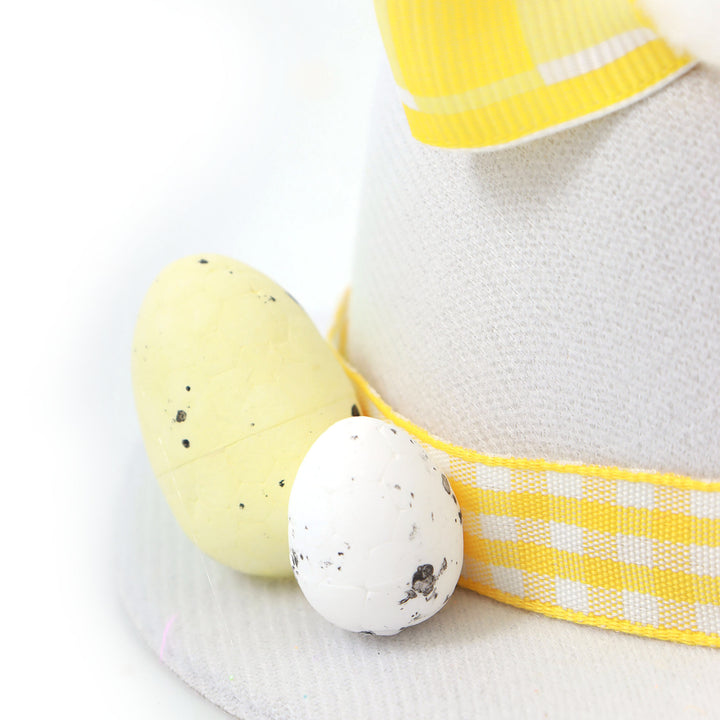 Personalised Small White and Yellow Bunny Ears Easter Hat