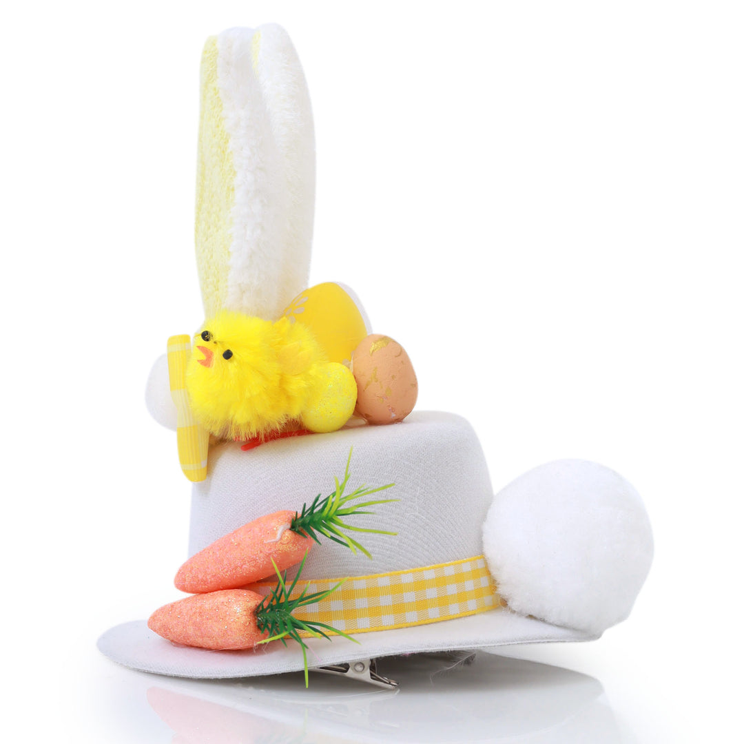 Personalised Small White and Yellow Bunny Ears Easter Hat