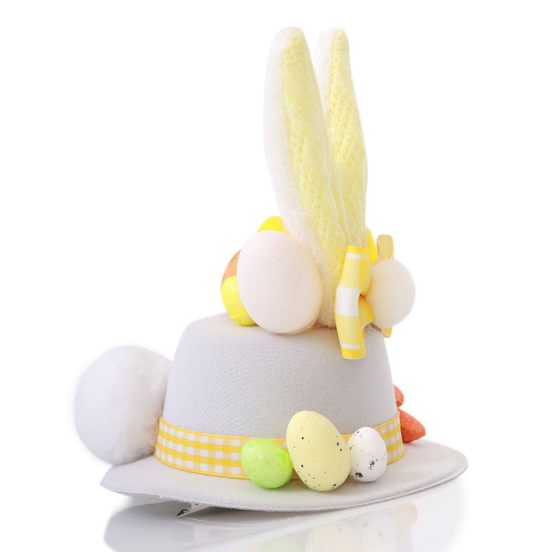 Personalised Small White and Yellow Bunny Ears Easter Hat