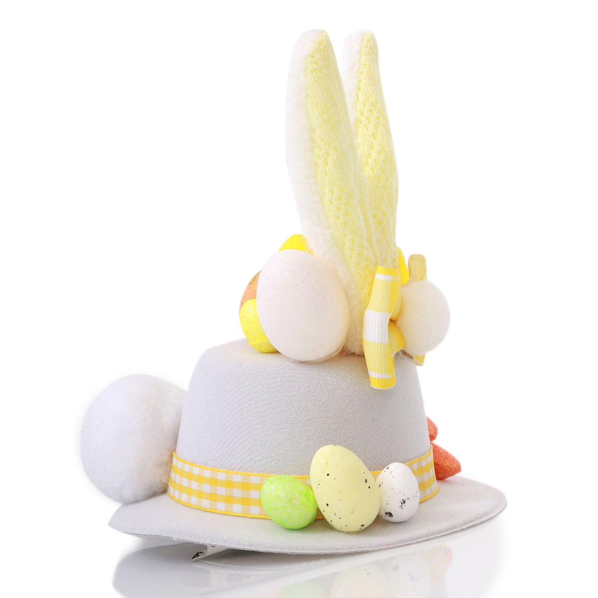Personalised Small White and Yellow Bunny Ears Easter Hat