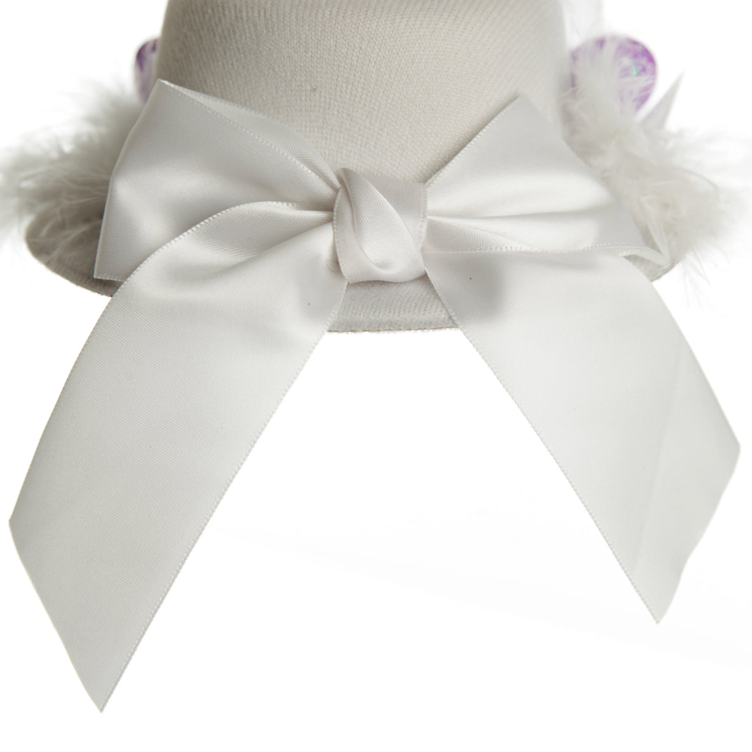 Personalised Small White Bunny Ears and Feathers Easter Hat

