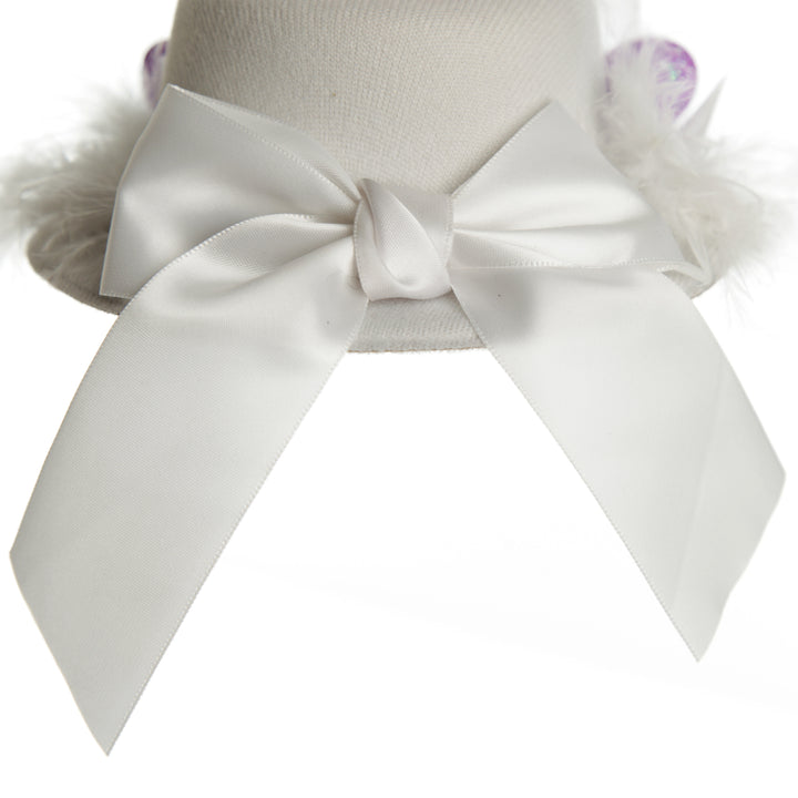 Personalised Small White Bunny Ears and Feathers Easter Hat

