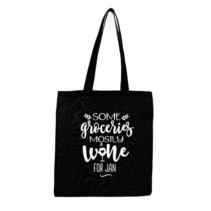 Personalised Some Groceries Mostly Wine Calico Tote Bag 