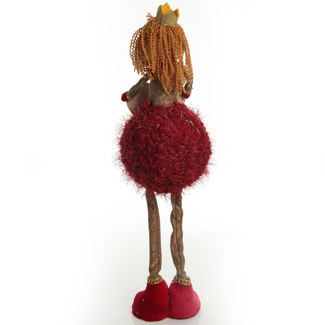 Standing Burgundy Angel with Crown 