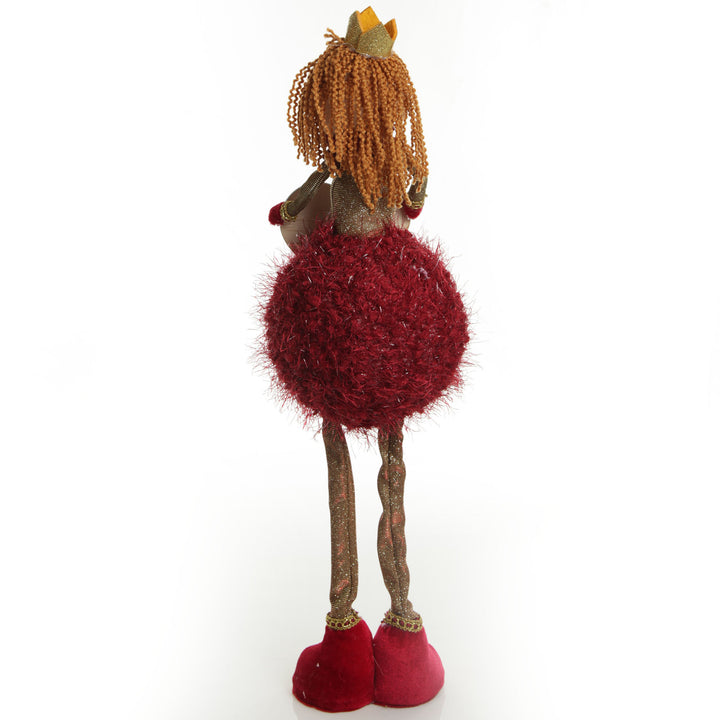 Standing Burgundy Angel with Crown 