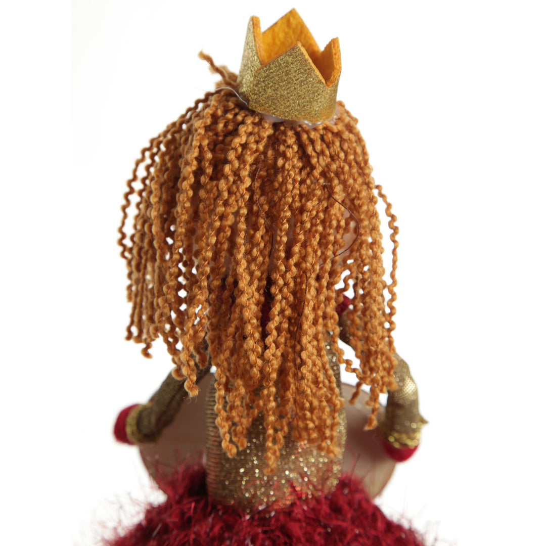 Standing Burgundy Angel with Crown 