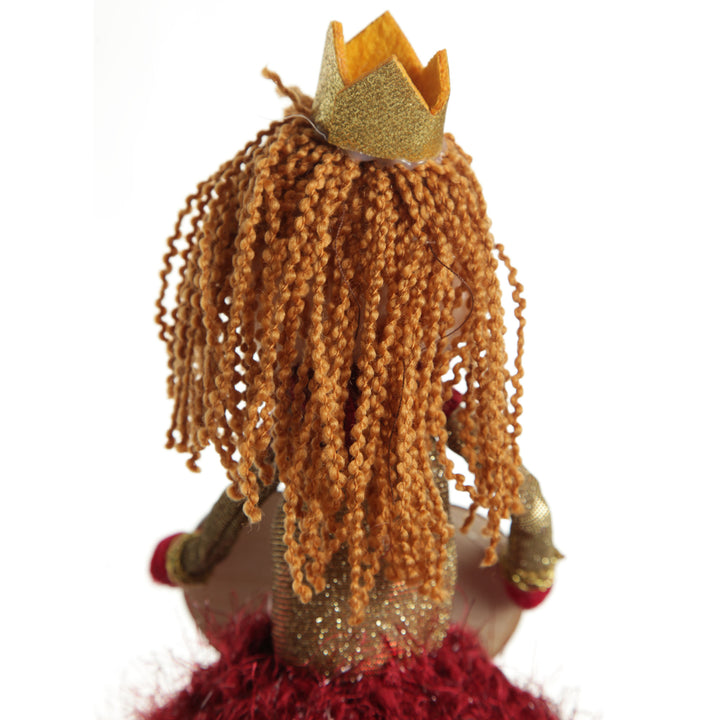 Standing Burgundy Angel with Crown 