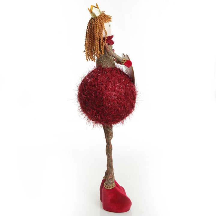 Standing Burgundy Angel with Crown 